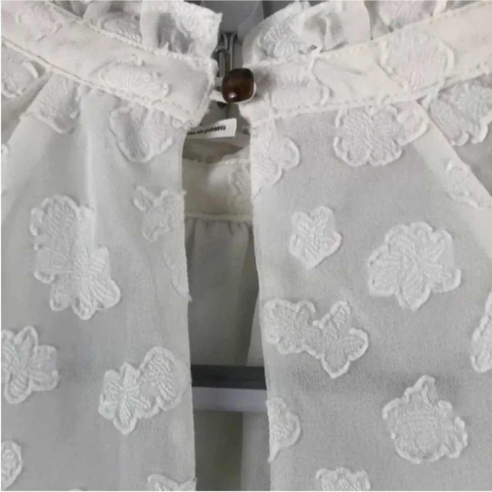 Anthropologie Feather Bone Chiffon Blouse